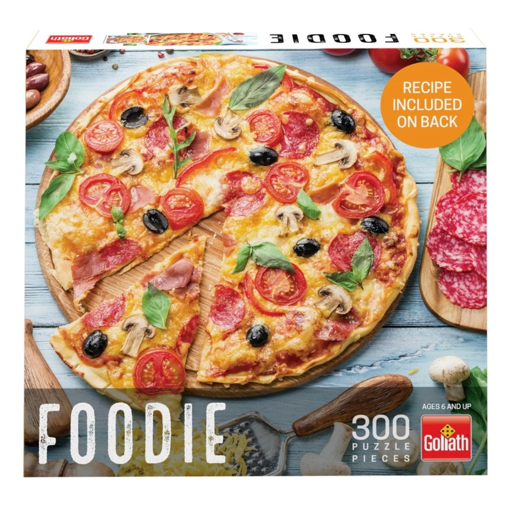 1 Goliath Foodie Puzzles: Pizza Pizza 300 pc Jigsaw Puzzle Recipe Included Age 6